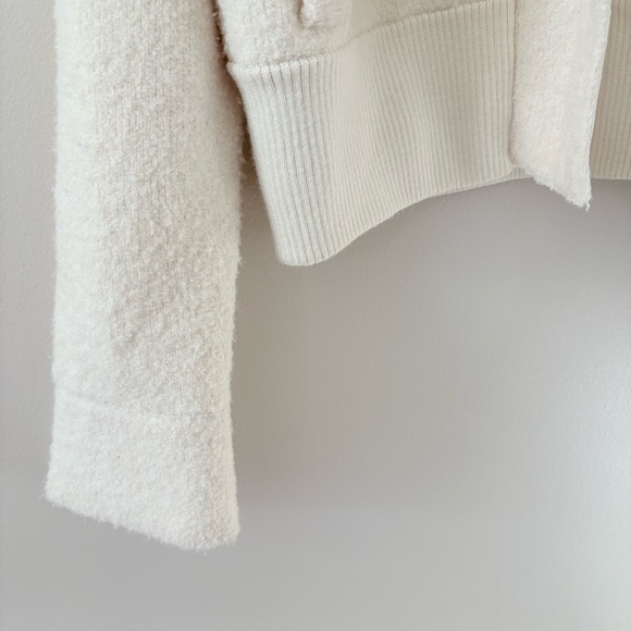 Banana Republic Heritage Sweater Bomber Cardigan Wool Blend Cream Size L - Picture 8 of 16